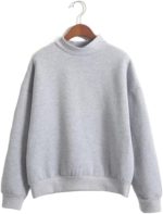 TOUBE Sweatshirt Women Woman Sweatshirts Knitted Pullovers Thick Spring Autumn Candy Color Loose Hoodies Solid Womens Clothing (Color : 2, Size : L)