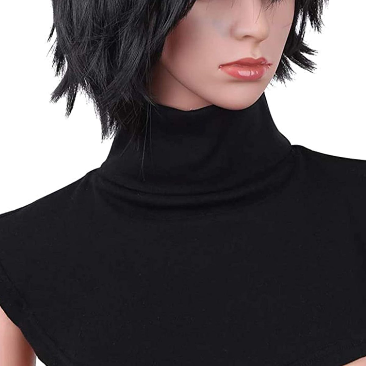 ⁦ZUYPSK Women's Cotton High Half Top Neck Dickey False Fake Turtleneck Neck Wear Outer or in Sweater Hoodie (Black-High Neck)⁩ - الصورة ⁦3⁩