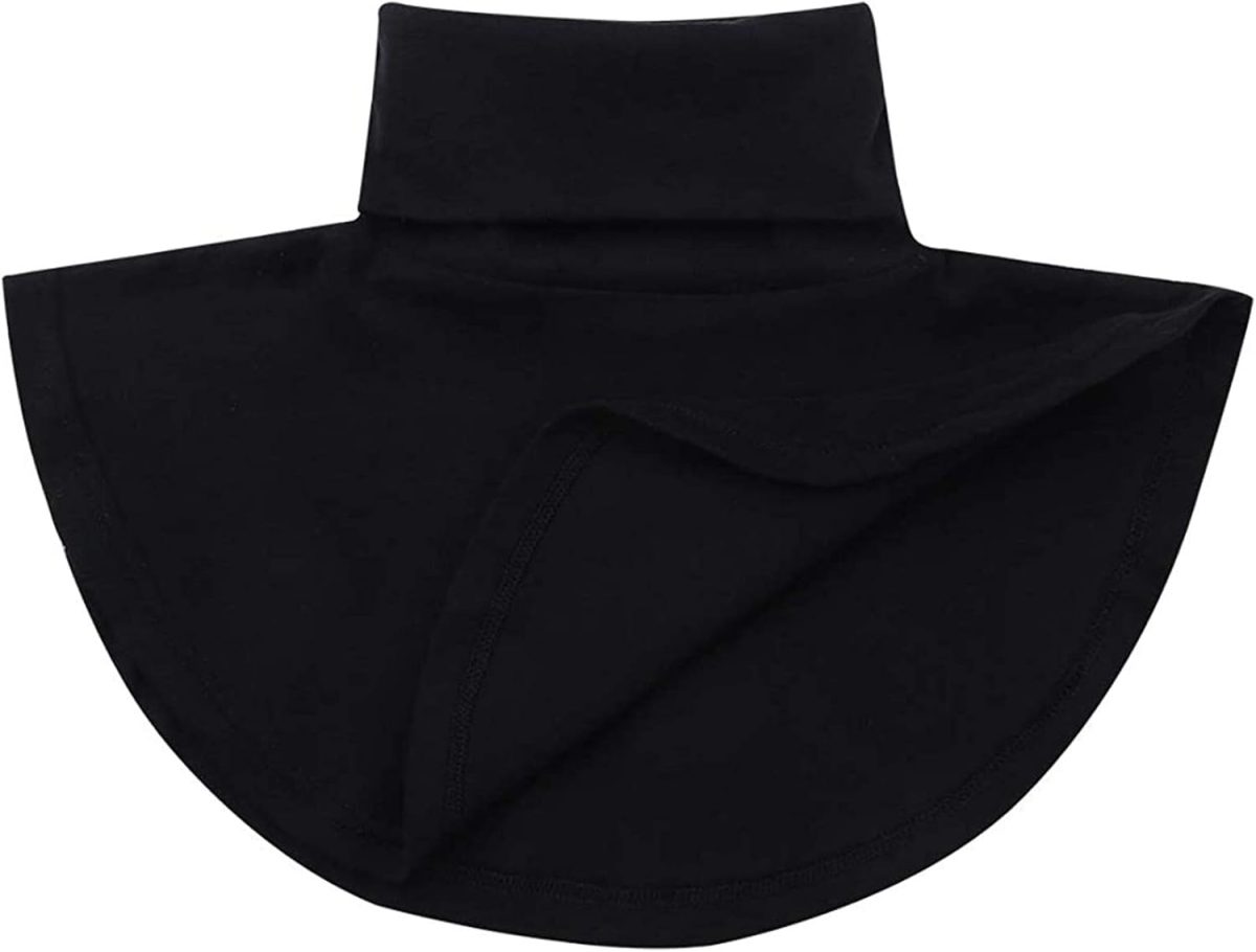 ⁦ZUYPSK Women's Cotton High Half Top Neck Dickey False Fake Turtleneck Neck Wear Outer or in Sweater Hoodie (Black-High Neck)⁩ - الصورة ⁦5⁩