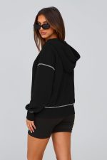 ⁦PRETTYGARDEN Women's 2025 Fall Hooded Sweatshirts Long Sleeve Half Zip Cropped Hoodies Pullover Winter Fashion Clothes⁩ - الصورة ⁦8⁩