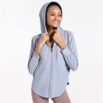 ⁦OBUMI Utility Jacket Women, Ladies Thin Loose Athletic Hoodie Zip Running Jacket Yoga Top Hooded Sweatshirt Gym Workout Outerwear Clothes (Color : Green, Size : S)⁩ - الصورة ⁦4⁩