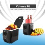 ⁦Avcbno Compact refrigerator 6L Car Refrigerators Ultra Quiet Low Noise Car Mini Fridge Freezer Cooling and Heating Box 2 In 1 Multi-function Travel(A)⁩ - الصورة ⁦7⁩