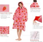 ⁦Narecte Blanket Hoodie Women & Men,Premium Sherpa Fleece Oversized Pocket Hoodie Blanket, Wearable Blanket Hoodie⁩ - الصورة ⁦3⁩