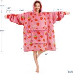 ⁦Narecte Blanket Hoodie Women & Men,Premium Sherpa Fleece Oversized Pocket Hoodie Blanket, Wearable Blanket Hoodie⁩ - الصورة ⁦4⁩