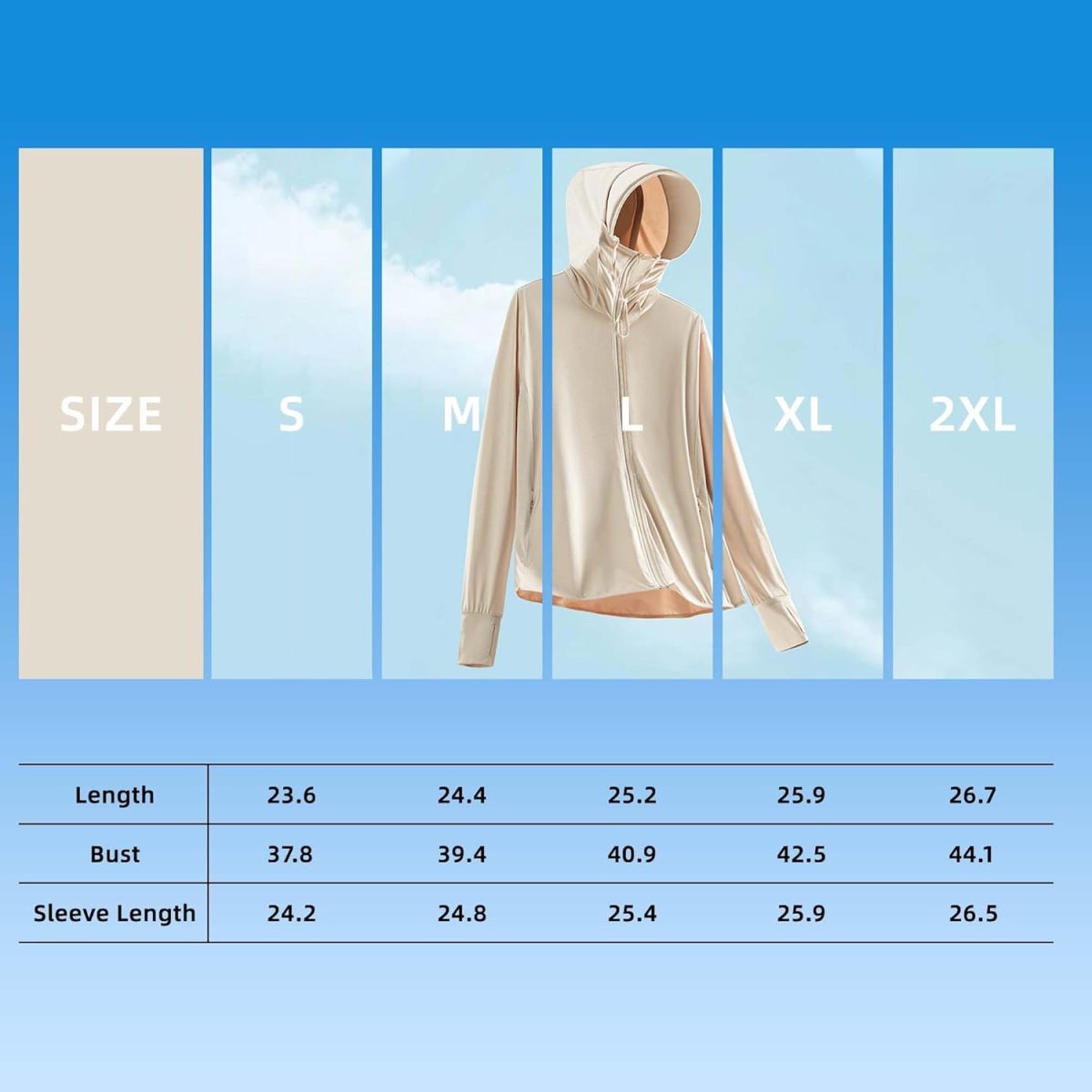 ⁦NALACAL Women's Lightweight UV Protection Hoodie Jacket Long Sleeve UPF 50+ Sun Shield with Thumb Holes for Running⁩ - الصورة ⁦6⁩