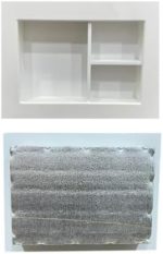 ⁦Wooden Window Air Conditioner Cover Decorative Window Air Conditioner Cover with Heat Insulation for Air Conditioner Vent Cover Durable Wood Thickness 18mm ( White )⁩ - الصورة ⁦3⁩