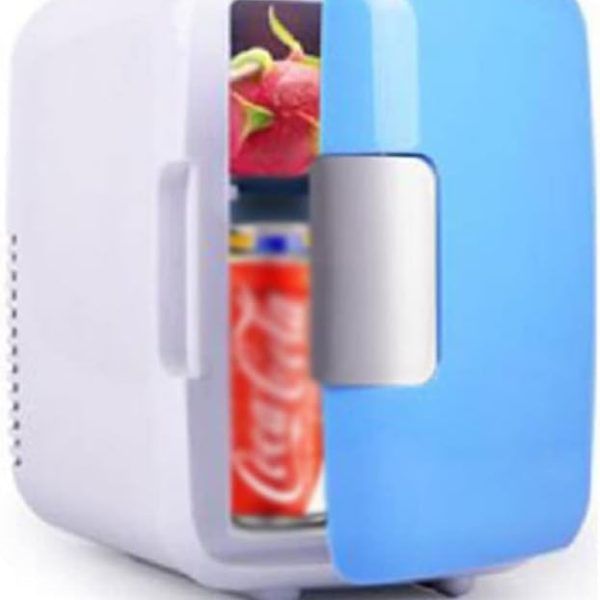 DDCVFREE Mini fridge ثلاجة مضغوطة مضغوطة متعددة الوظائف Mini جمال الوجه تجميل التجميل الثلاجة الشراب برودة فريزر الثلاجة دافئة للسيارة المنزل(Blue)