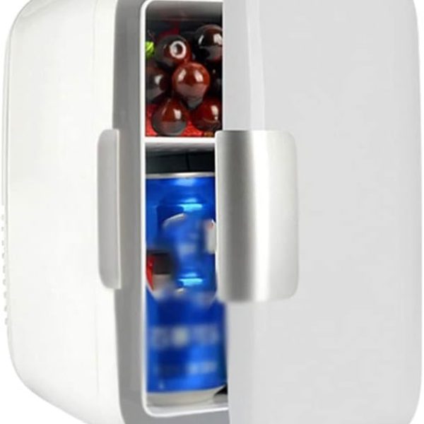 DDCVFREE Mini fridge ثلاجة مضغوطة مضغوطة متعددة الوظائف Mini جمال الوجه تجميل التجميل الثلاجة الشراب برودة فريزر الثلاجة دافئة للسيارة المنزل(White)