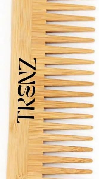 Bamboo Hair Comb Wide Tooth Detangling Comb for Wet and Dry Detangling