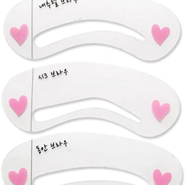 SYOSI Eyebrow Card, Thrush Tool, Eyebrow Trimming Card, Thrush Card, Grooming Brow Stencil Kit, Painted Model Shaping Reusable Eyebrow Stencil Template, 50set (3pcs/set)
