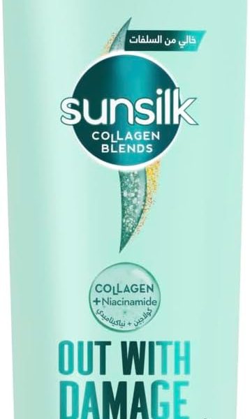 Sunsilk Collagen Blends Shampoo, for damaged hair, Out With Damage, Infused with Collagen + Niacinamide, 350ml