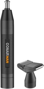 ConairMan Ear and Nose Hair Trimmer for Men, Cordless Battery-Powered Trimmer with Detail and Shaver Attachments