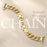 ⁦DELEE Gold Band Compatible with Apple Watch Bands for Women 40mm 38mm 41mm 42mm 44mm 45mm 46mm, Metal Chain Link Steel Replacement Accessories Bracelet for iWatch Bands Series 10 9 8 7 6 5 4 3 2 1 SE⁩ - الصورة ⁦3⁩