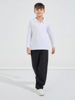 ⁦Styli Boys Solid Polo T-Shirt With Full Sleeves⁩ - الصورة ⁦2⁩
