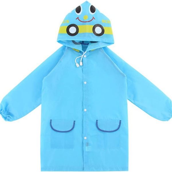 SYOSI Children's raincoats, Cartoon Kids Rain Jacket, Boys Girls Hooded Rain Poncho Outdoors Kids Transparent Raincoat Student Rain Suit Waterproof Durable Windbreaker - One Size - Blue Car