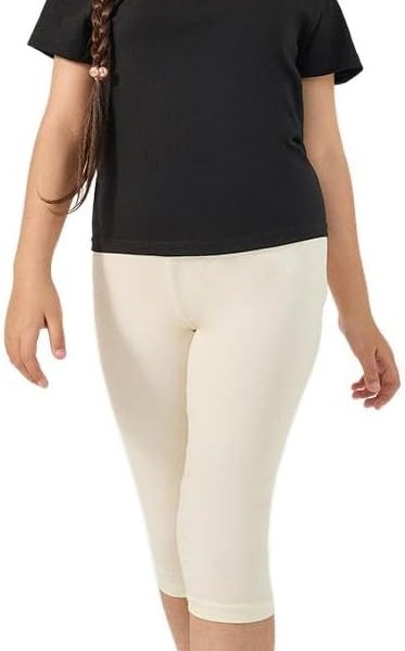 Styli Girls Elastic Waistband Basic Capri Length Leggings
