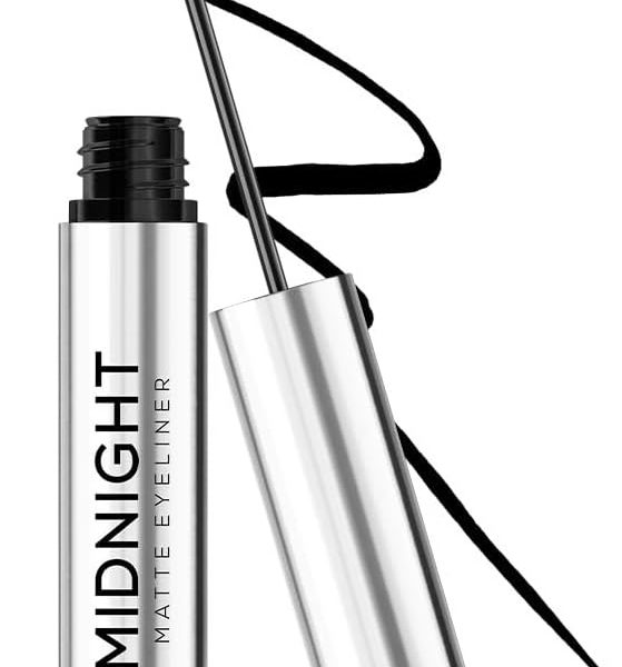 RENEE Midnight Matte Eyeliner Gel, Darkest Black, Long Lasting, Smudge-Proof & Waterproof Formula, One-Swipe-Application with Intense Pigment, Enriched with Vitamin E, Chamomile & Aloe Vera, 2.5ml
