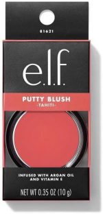 ⁦e.l.f. Putty Blush, Creamy & Ultra Pigmented Blush For Natural Glow, Infused with Argan Oil & Vitamin E, Vegan & Cruelty-Free, Tahiti, 0.35 Oz⁩ - الصورة ⁦2⁩