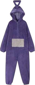 ⁦Unisex Kids Flannel Animal Onesie Pajamas,Soft Hooded Onesies Pajamas Costume, Cosplay Halloween Christmas Sleepwear Jumpsuit Homewear for Girls Boys(Purple)⁩ - الصورة ⁦2⁩