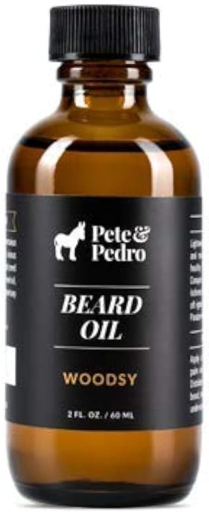 Pete & Pedro BEARD OIL - 100% Natural & Organic Ingredients, Manly Woodsy Scent | Hydrates & Softens Beard & Skin, Reduces Itchiness, Adds Shine, Helps With Beardruff | As Seen on Shark Tank, 2 oz.