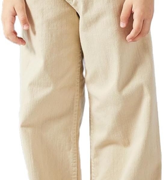 REDTAG Girls Beige Solid Wide Leg Jeans