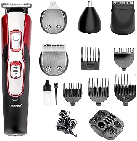 Geepas,GTR8724,11 In 1 Rechargeable Grooming Kit, Black And Blue