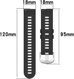 ⁦MOTONG For Garmin Forerunner 265S Replacement Band 18mm Replacement Wrist Watch Strap Band For Garmin Forerunner 265S/255S/255S Music(Silicone Black)⁩ - الصورة ⁦6⁩
