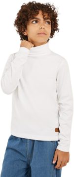Styli Boys Solid High-Neck T-Shirt With Patch Detail