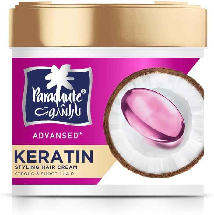 PARACHUTE ADVANSED SCIENCE HAIR CREAM KERATIN | Smooth & Strong Hair | Safe for Everyday Styling | 210ml