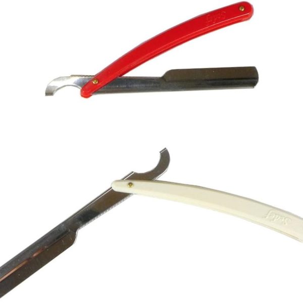 Sedef Plastic Handle Straight Razor Used with Replaceable Blade (Pack of 2)