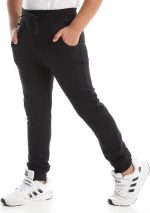 ⁦Andora Boys Boys Black Basic Everyday Joggers with Elastic Hem Casual Pants⁩ - الصورة ⁦3⁩