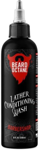 Beard Octane: Barbershop Beard Wash - 8oz Beard Shampoo - Cleans & Moisturizes with Shea Butter for Softer Beards - Made in USA