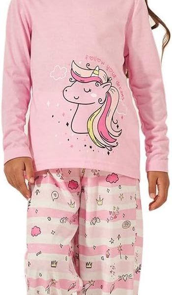 Styli Girls Graphic Print Long Sleeve T-Shirt & Pyjama Set