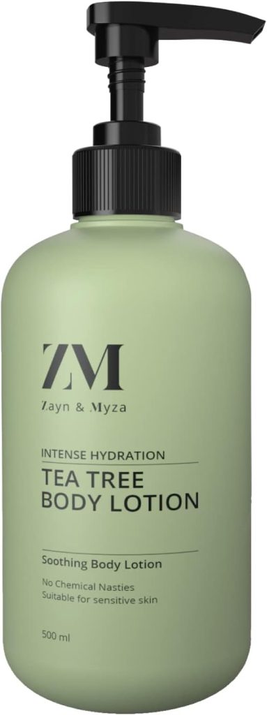 Zayn & Myza Tea Tree Body Lotion, Intense Hydration, with Shea Butter and Niacinamide, Light & Smooth, Suitable for All Skin Types, 500 ml