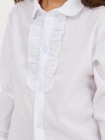 ⁦Styli Girls 2111358736 Solid Ruffle Detail Long Sleeves Shirt⁩ - الصورة ⁦3⁩