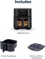 ⁦Nutricook Air Fryer 3 Vision with Clear Window and Internal Light by Caliber Brands, 5.7L, Air Fry, Roast, Bake, Dehydrate & Reheat, 6 Presets, AF357V, Black, 1700 Watts, 2 Year Warranty⁩ - الصورة ⁦11⁩