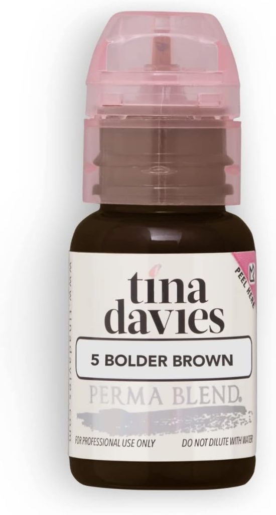 Tina Davies Professional X Perma Blend Brow Pigment - Permanent Eyebrow Makeup - Colours Heal True to Tone - High Retention - Bolder Brown, 1/2oz