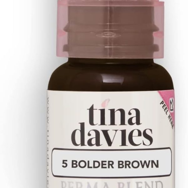 Tina Davies Professional X Perma Blend Brow Pigment - Permanent Eyebrow Makeup - Colours Heal True to Tone - High Retention - Bolder Brown, 1/2oz