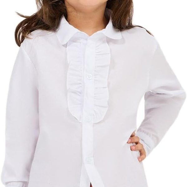 Styli Girls 2111358736 Solid Ruffle Detail Long Sleeves Shirt