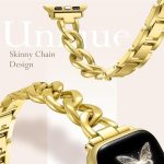 ⁦DELEE Gold Band Compatible with Apple Watch Bands for Women 40mm 38mm 41mm 42mm 44mm 45mm 46mm, Metal Chain Link Steel Replacement Accessories Bracelet for iWatch Bands Series 10 9 8 7 6 5 4 3 2 1 SE⁩ - الصورة ⁦4⁩