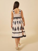 ⁦Styli Girls All-Over Print Strappy Dress With Smocked Detail⁩ - الصورة ⁦6⁩