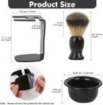 ⁦Erweicet 3 in 1 Shaving Brush Set with Shaving Soap Bowl & Shaving Stand & Hair Shaving Brush for Men⁩ - الصورة ⁦2⁩