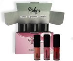 ⁦Ruby's Organics Lip Beauty Gift Kit- Lip Oil Glossy Minis Sunset, Moisturizing, Long Lasting, Non Sticky & Non Drying, Natural Lip Makeup, Paraben Free - Sangria, Grapevine and Toffee Shades⁩ - الصورة ⁦5⁩