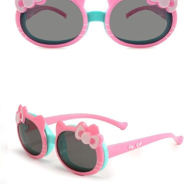 Kids Cute cartoon polarized flip Sunglasses for Girls Boys Children From 3-12 Years Old Pink
