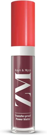 ZM Zayn & Myza Transfer-Proof Power Matte Lip Colour – Waterproof & Smudge-Proof, Vegan & Halal, High-Payoff “Rosewood Nude,” 6 ml | أحمر شفاه مطفي مقاوم للتحويل والماء، نباتي وحلال، بدرجة “روز وود ن