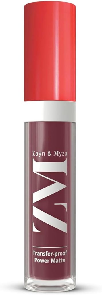 ZM Zayn & Myza Transfer-Proof Power Matte Lip Colour – Waterproof & Smudge-Proof, Vegan & Halal, High-Payoff “Rosewood Nude,” 6 ml | أحمر شفاه مطفي مقاوم للتحويل والماء، نباتي وحلال، بدرجة “روز وود ن