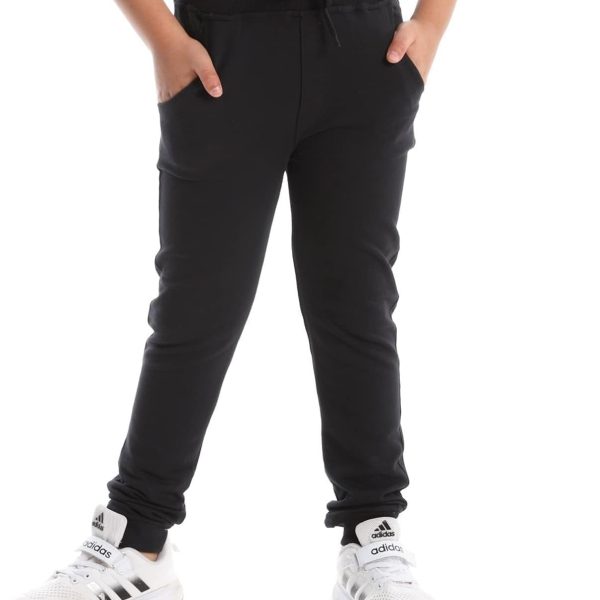 Andora Boys Boys Black Basic Everyday Joggers with Elastic Hem Casual Pants