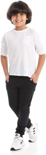 ⁦Andora Boys Boys Black Basic Everyday Joggers with Elastic Hem Casual Pants⁩ - الصورة ⁦6⁩