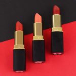 ⁦Matte Lipstick Set, 3Pcs, Dark Light Bright Red, Long Lasting, Smudge Proof, Lip Stain⁩ - الصورة ⁦7⁩