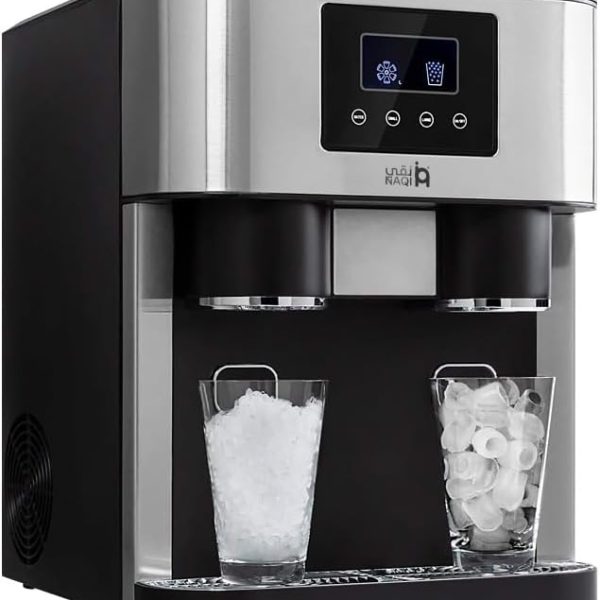 Naqi Premium 220W Ice Cube and Slush Maker, Black/Silver